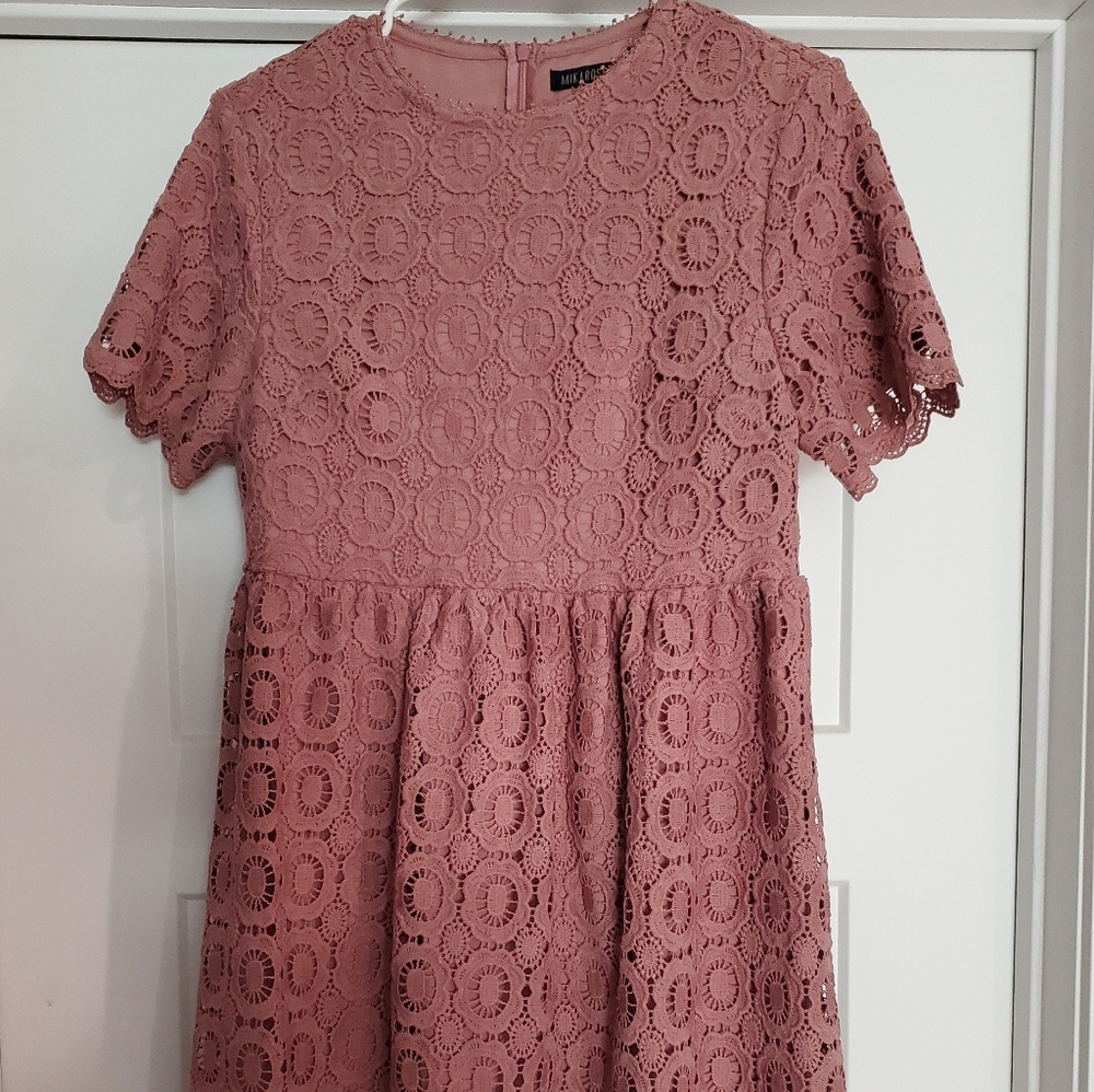 Mauve rose lace dress